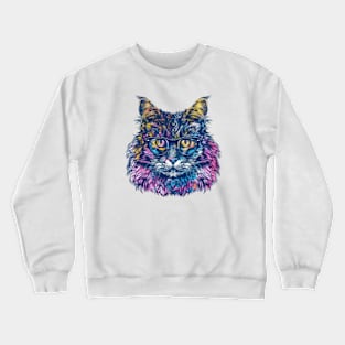 Rainbow Regal: Feline Finesse at breakneck speed Crewneck Sweatshirt